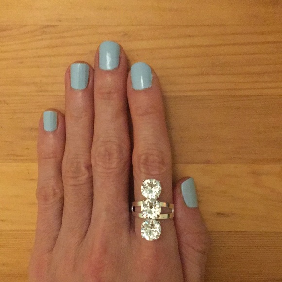 Crystal Silver Statement Ring - Picture 11 of 11